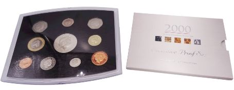The Royal Mint United Kingdom 2000 proof set in clear plastic holder