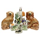 Group of Victorian and later Staffordshire style figures