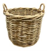 Large circular wicker log basket