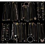 Collection of costume jewellery including forty-five pendant necklaces