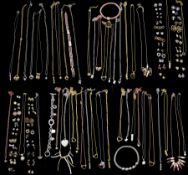 Collection of costume jewellery including forty-five pendant necklaces