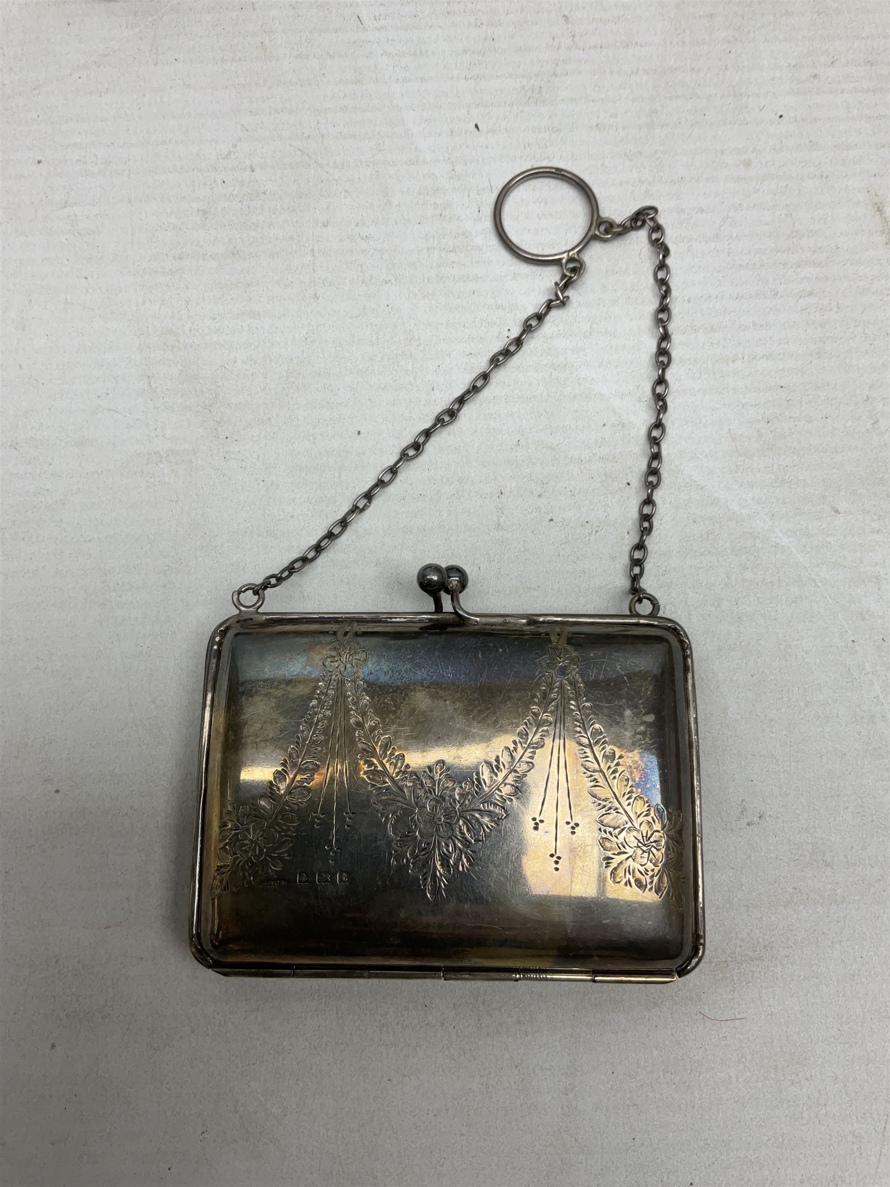 George V silver evening purse - Image 4 of 7