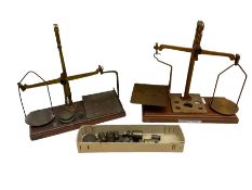 Set of Arnold Precision scales with weights together with a further set of postal scales and weights