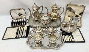 Oneida three piece silver plated tea service