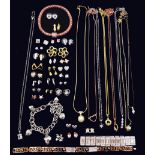 Collection of costume jewellery including nine pendant necklaces
