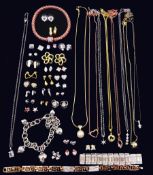 Collection of costume jewellery including nine pendant necklaces