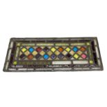 Stained glass and leaded rectangular window panel