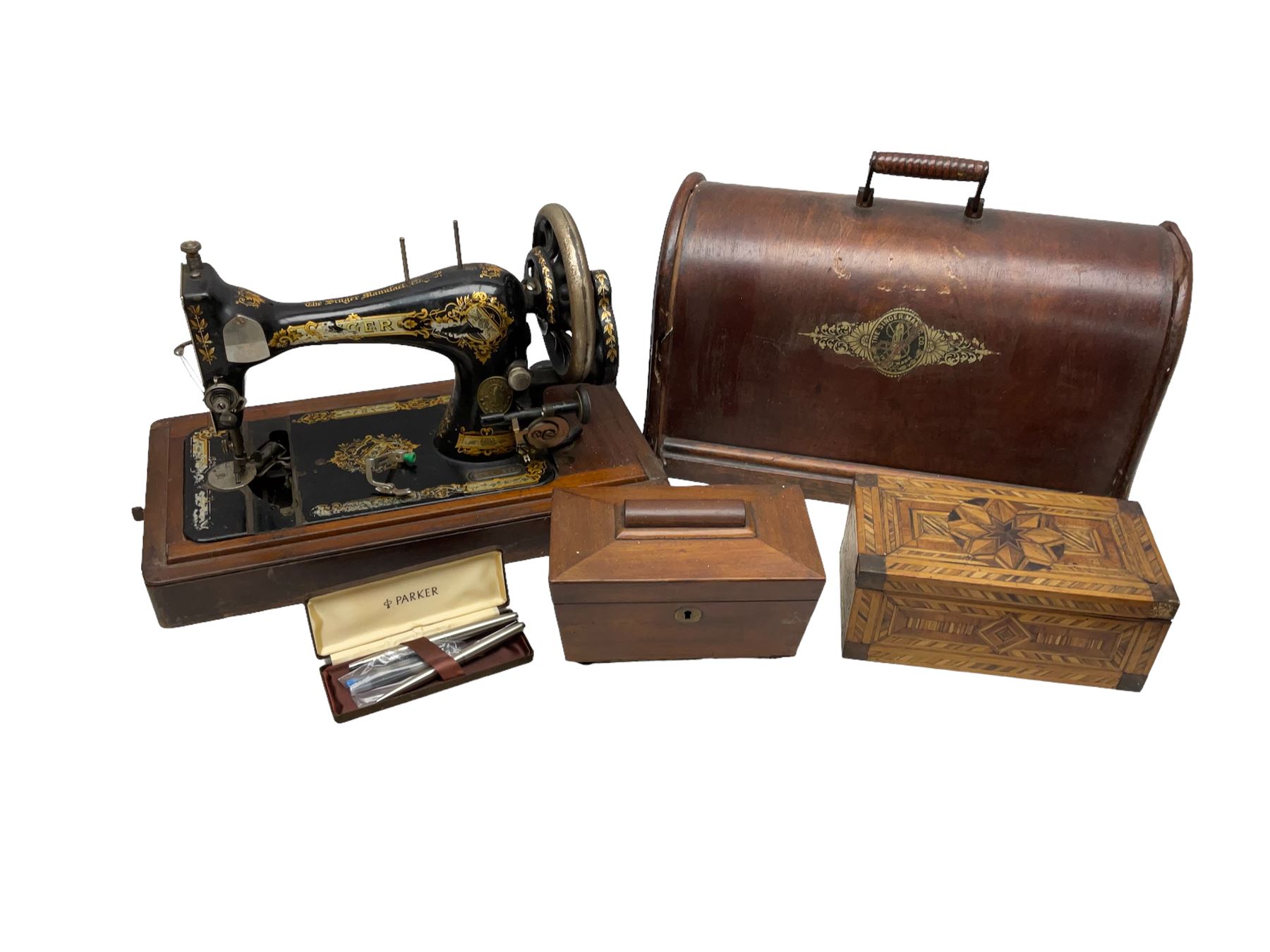 Cased singer sewing machine