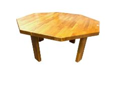 Octagonal oak coffee table