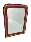 Arched top wall mirror with bevelled plate