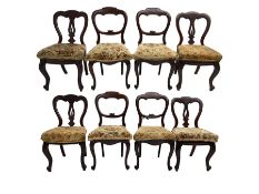 Mixed collection of eight Victorian mahogany dining chairs