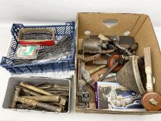 Quantity of vintage tools to include Chesterman Sheffield tape measure