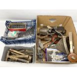 Quantity of vintage tools to include Chesterman Sheffield tape measure