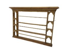 19th century pine three tier plate rack