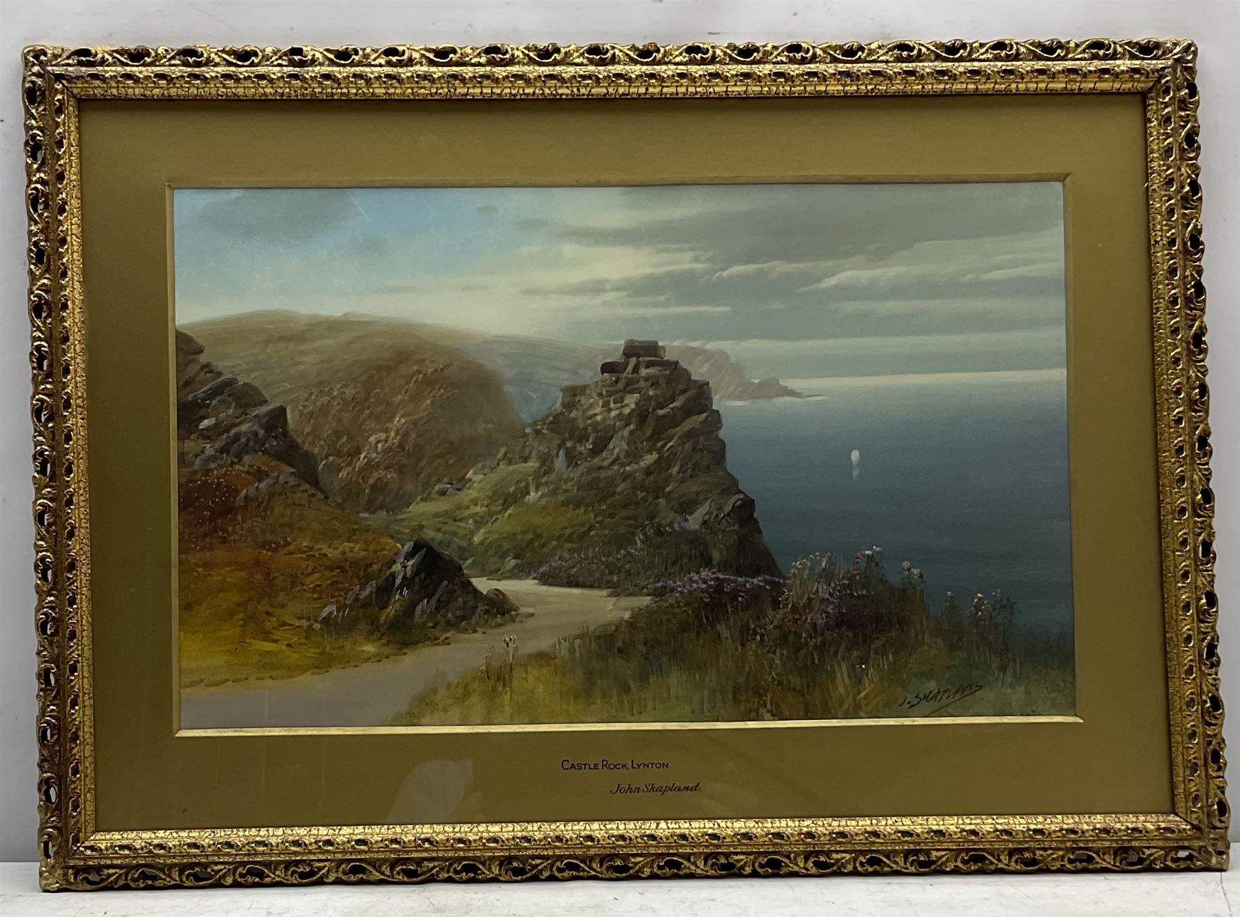 John Shapland (British 1865-1929): 'Castle Rock Lynton' and 'Lulworth Cove West' - Image 3 of 9