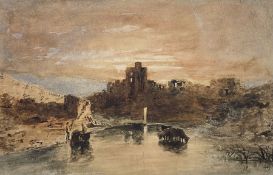 After Joseph Mallord William Turner (British 1775-1851): 'Norham Castle at Sunset'