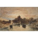 After Joseph Mallord William Turner (British 1775-1851): 'Norham Castle at Sunset'