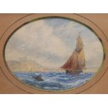 English School (19th century): Lowestoft Fishing Boat off Whitby