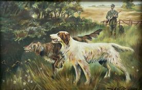 HA Tate (British 19th/20th century): 'Sheffield' Gun Dogs