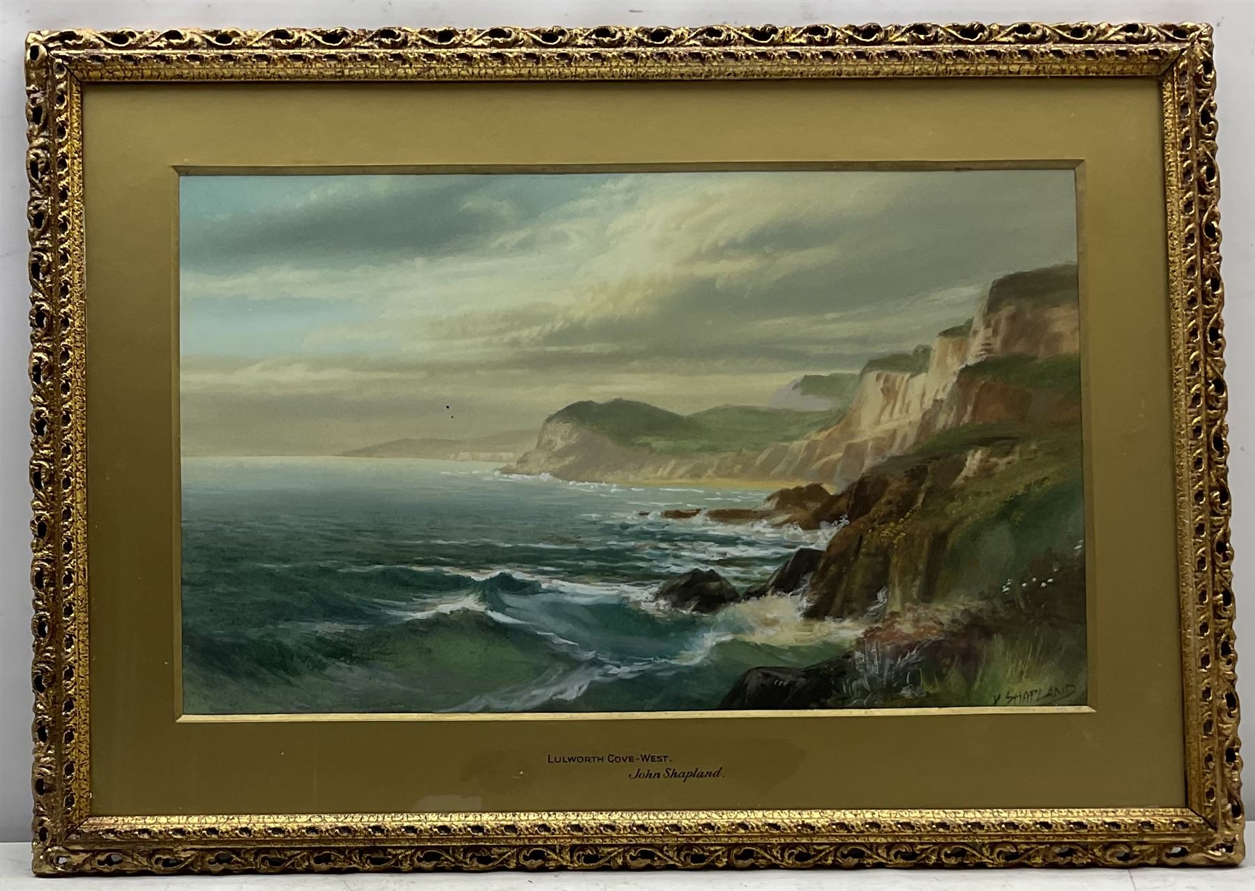 John Shapland (British 1865-1929): 'Castle Rock Lynton' and 'Lulworth Cove West' - Image 7 of 9