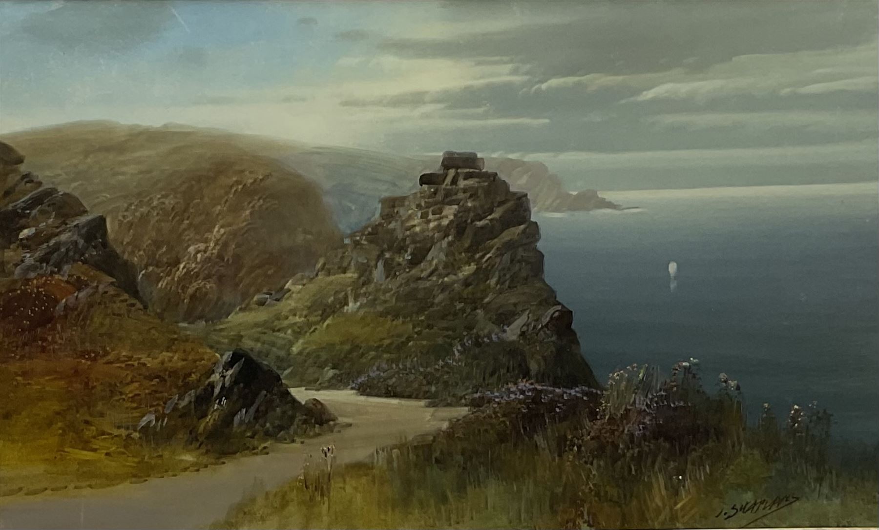 John Shapland (British 1865-1929): 'Castle Rock Lynton' and 'Lulworth Cove West' - Image 9 of 9