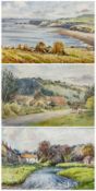 Edward H Simpson (British 1901-1989): 'Howden Farm - Langdale End' Yorkshire Village and Haystacks o