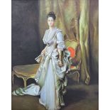 English School (20th century): Full Length Portrait of an Elegant Lady in Gown