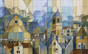 Pam Pebworth (British 1931-2019): Geometric 'Townscape'