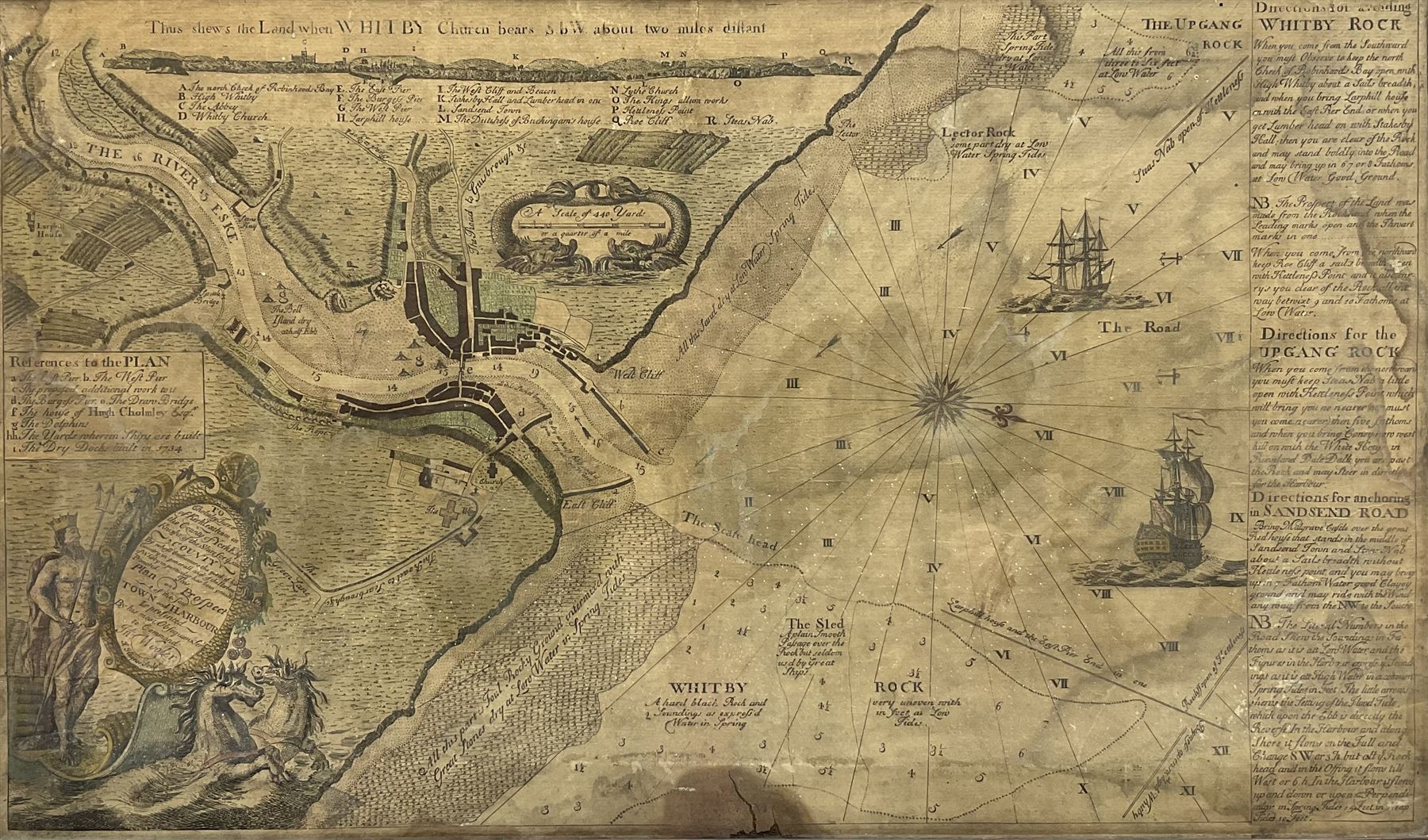 T Haynor (British 18th century): Plan of Whitby with Shipping Instructions