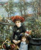French School (20th century): Young Sisters in the Garden