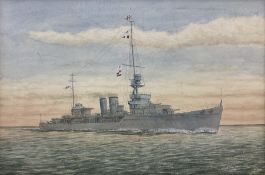 LJ Lake (British Early 20th century): 'HMS Delhi Cruiser'