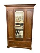 Edwardian mahogany single wardrobe