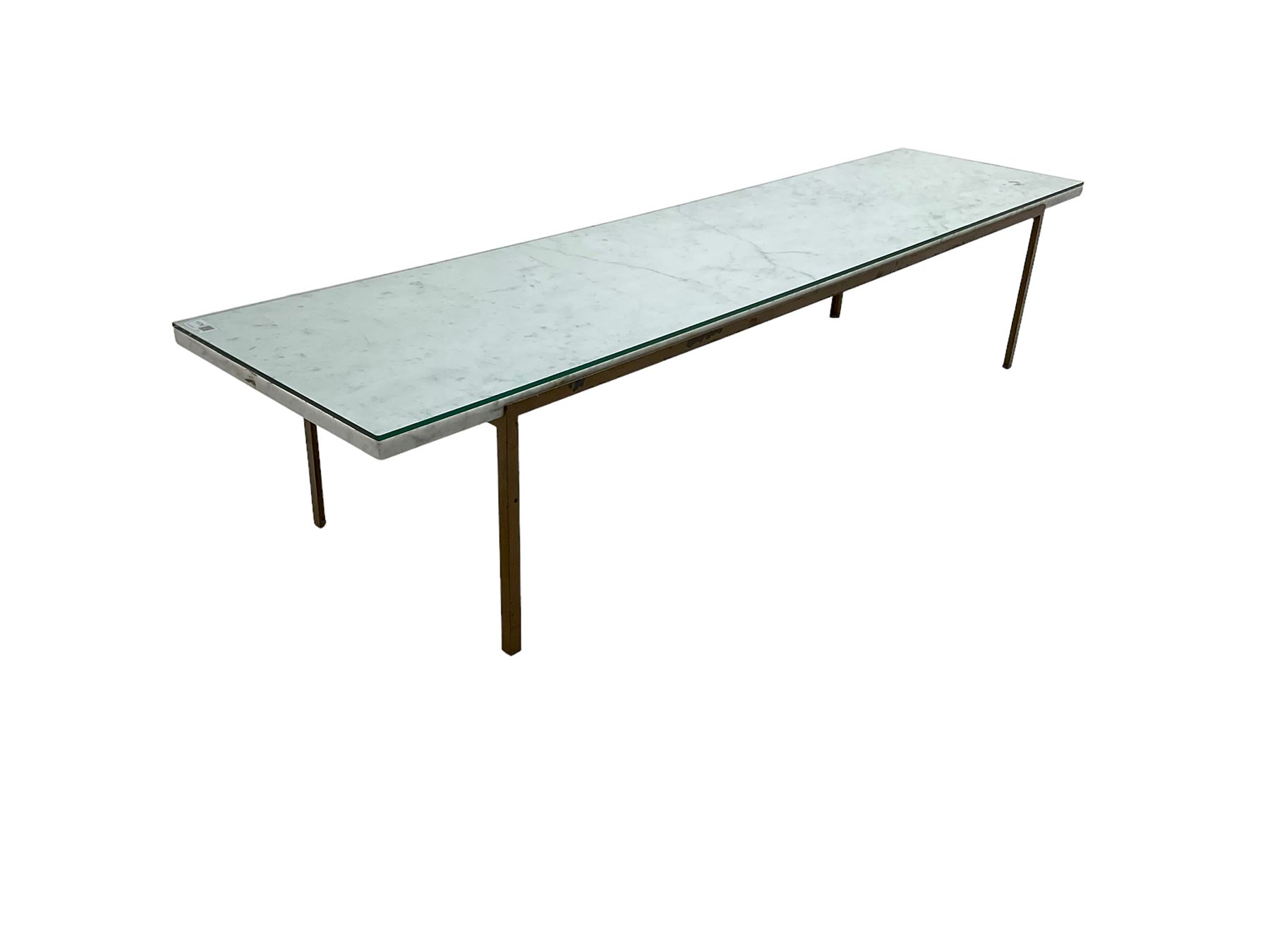 Long narrow rectangular marble top coffee table - Image 6 of 6