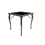 Early 20th century faux shagreen folding card bridge table