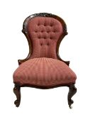 Victorian walnut framed nursing chair