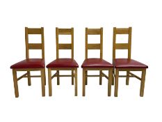 Set four oak dining chairs