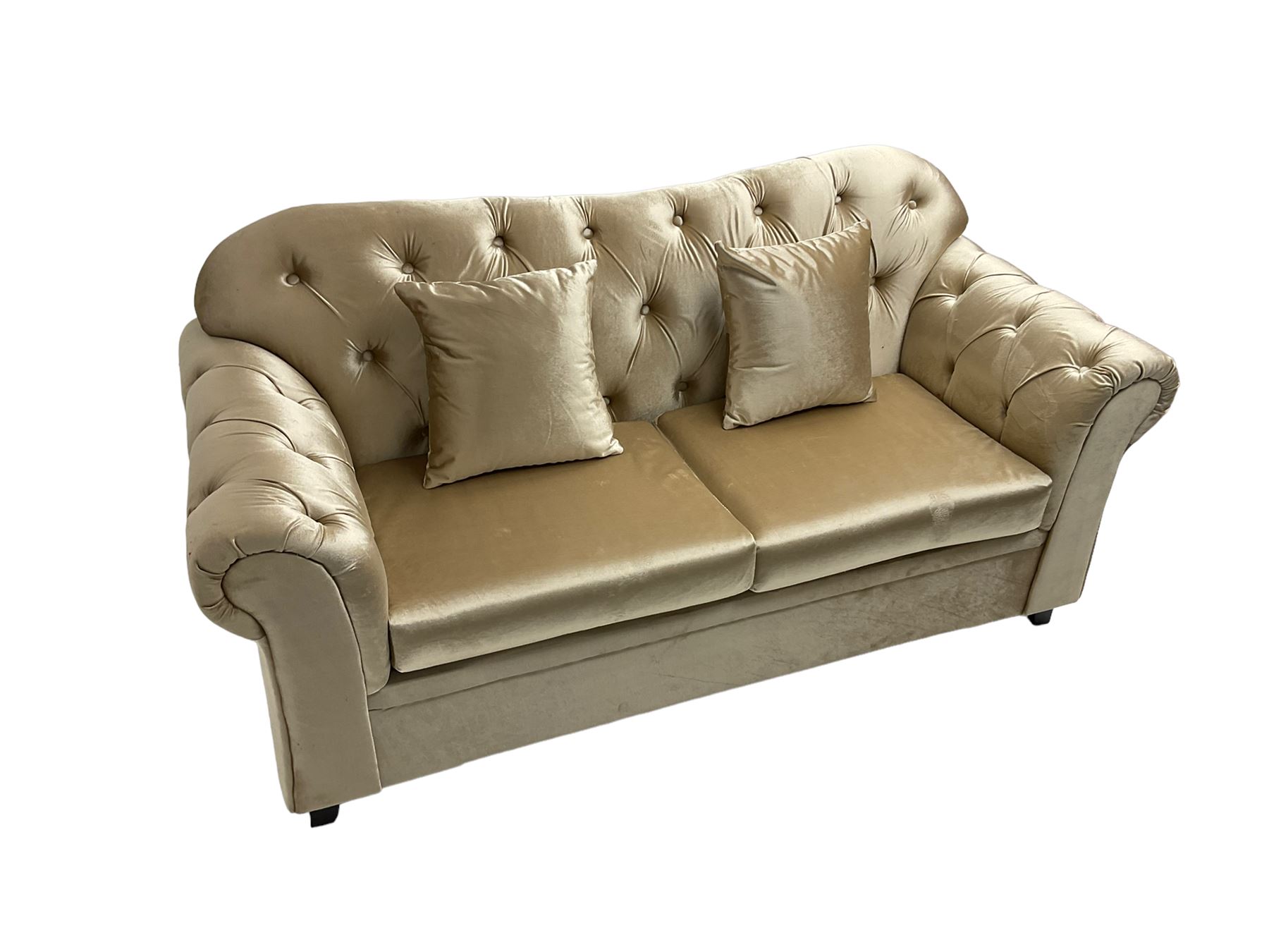 Chesterfield shaped two seat sofa - Image 6 of 6