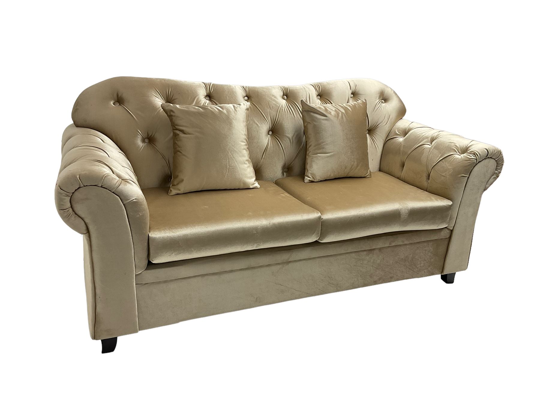 Chesterfield shaped two seat sofa - Image 5 of 6