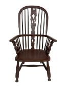 19th century painted elm and beech Windsor armchair