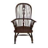 19th century painted elm and beech Windsor armchair
