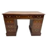 Georgian design mahogany twin pedestal desk