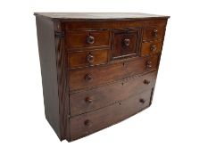 Early 19th century mahogany bow front chest