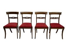 Set four Regency rosewood dining chairs