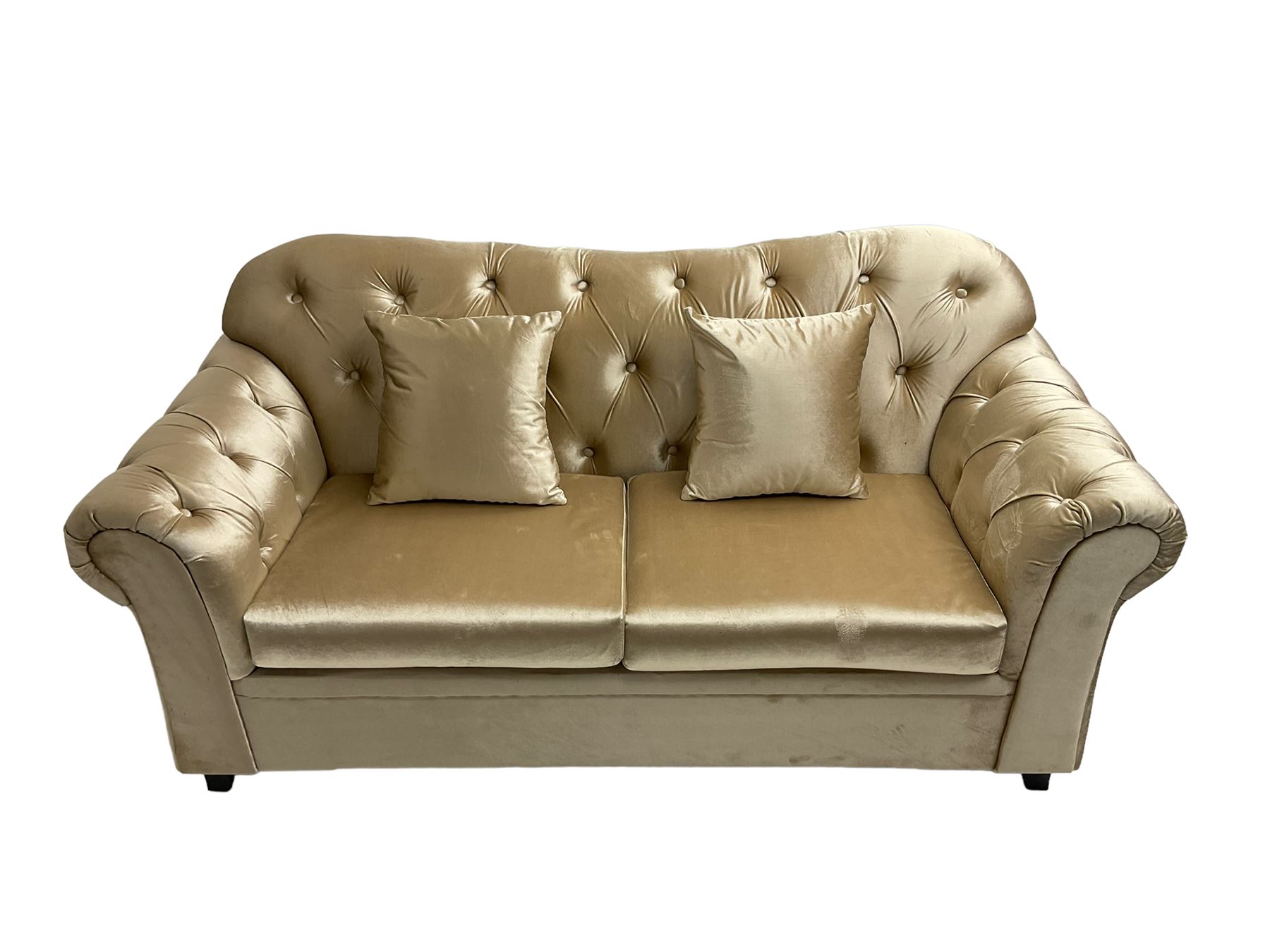 Chesterfield shaped two seat sofa - Image 2 of 6