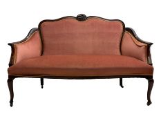 Late 19th century mahogany framed two seat settee