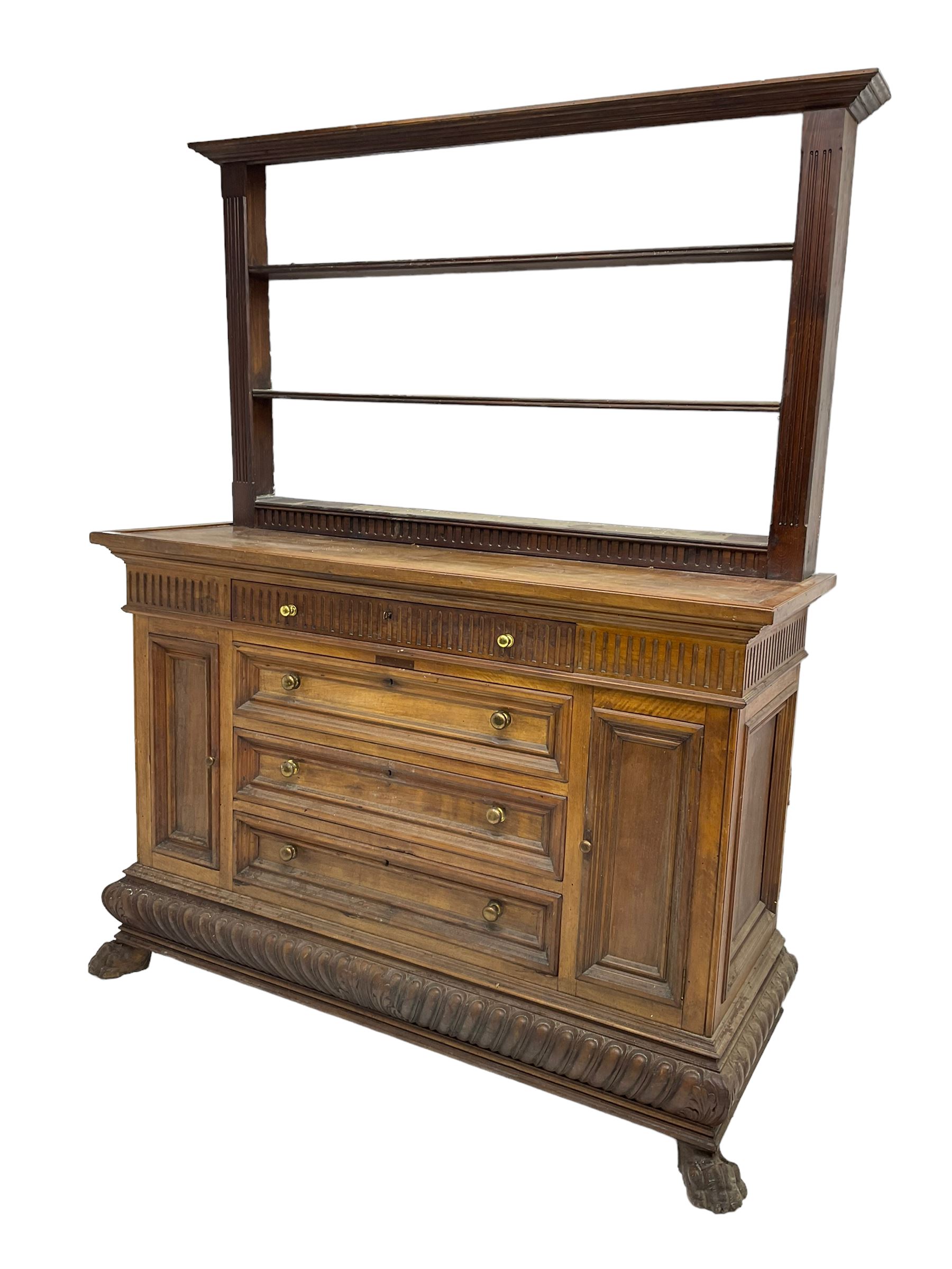 Early 20th century walnut side cabinet - Image 6 of 6