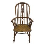 19th century elm and beech Windsor armchair