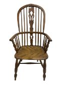 19th century elm and beech Windsor armchair