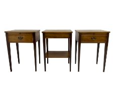 Pair walnut occasional tables