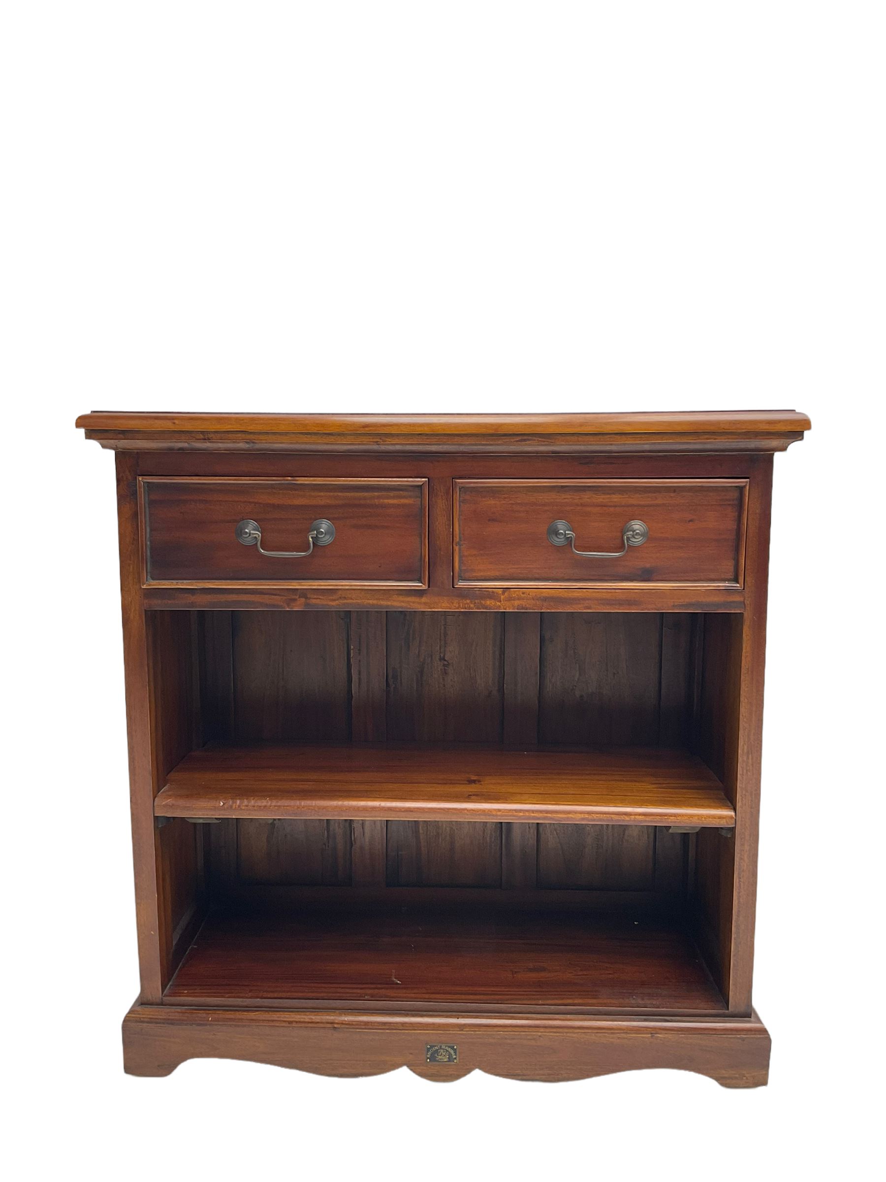 Hardwood open bookcase